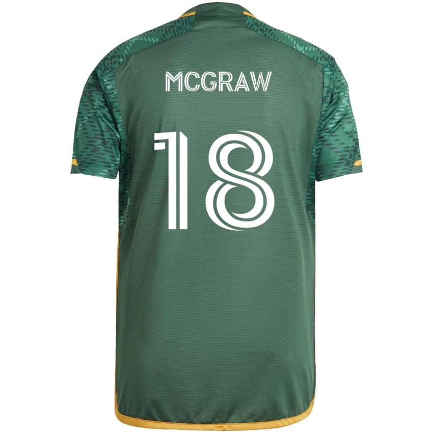 Kinder Zac Mcgraw #18 Grün Orange Heimtrikot Trikot 2024/25 T-Shirt Österreich