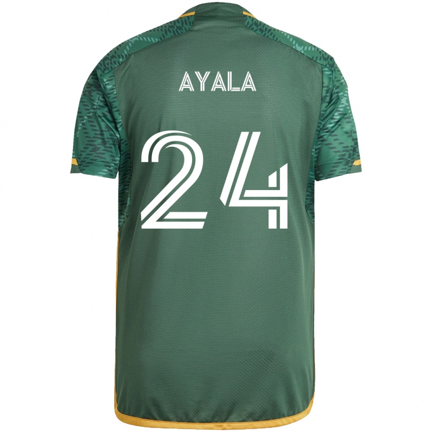 Kinder David Ayala #24 Grün Orange Heimtrikot Trikot 2024/25 T-Shirt Österreich