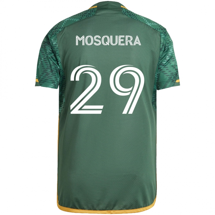 Kinder Juan David Mosquera #29 Grün Orange Heimtrikot Trikot 2024/25 T-Shirt Österreich