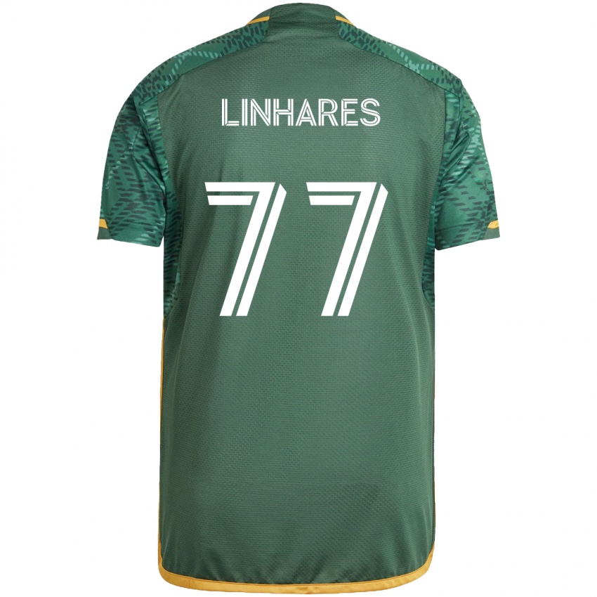 Kinder Kyle Linhares #77 Grün Orange Heimtrikot Trikot 2024/25 T-Shirt Österreich