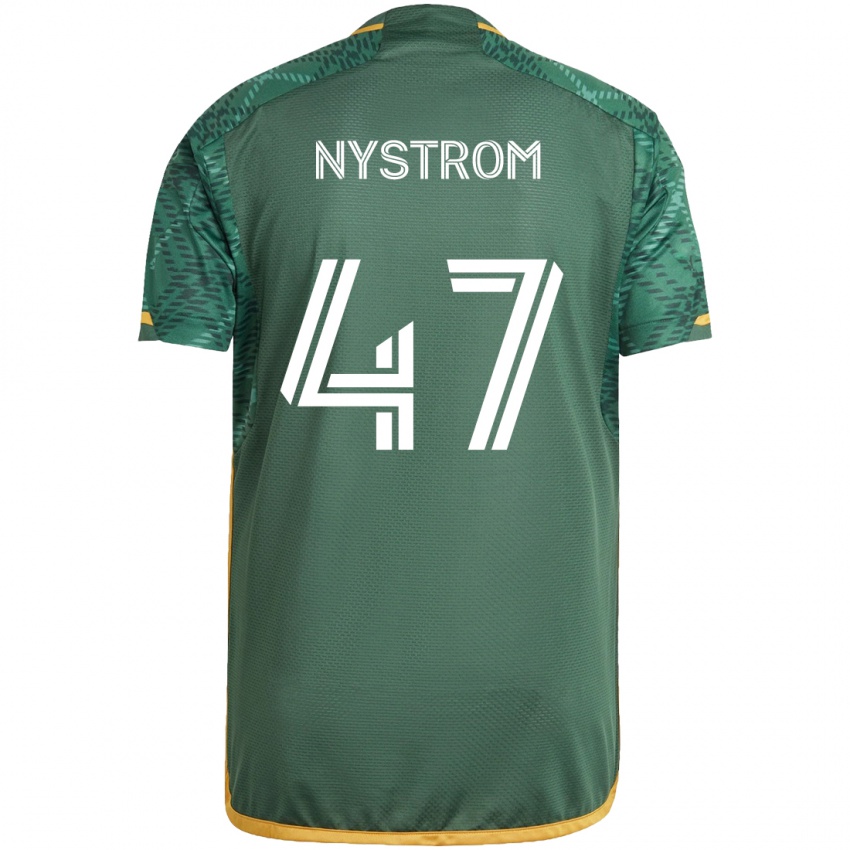 Kinder Maximo Nystrom #47 Grün Orange Heimtrikot Trikot 2024/25 T-Shirt Österreich