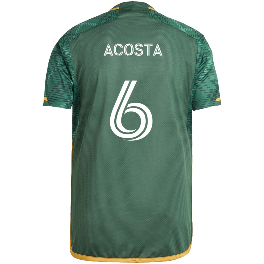 Kinder Bryan Acosta #6 Grün Orange Heimtrikot Trikot 2024/25 T-Shirt Österreich