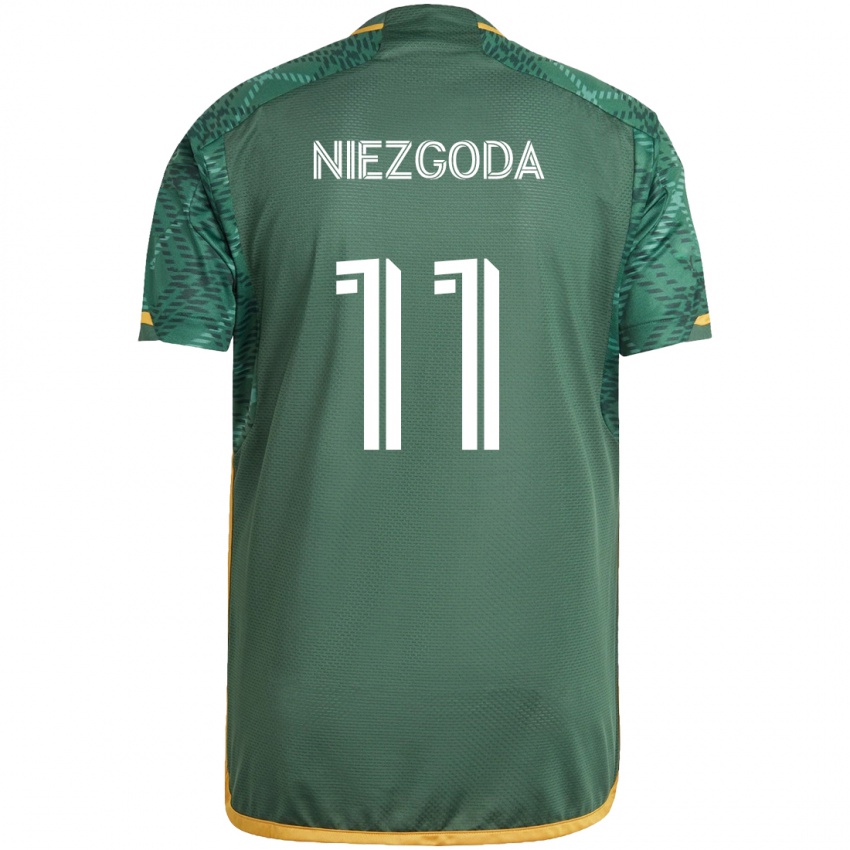 Kinder Jaroslaw Niezgoda #11 Grün Orange Heimtrikot Trikot 2024/25 T-Shirt Österreich