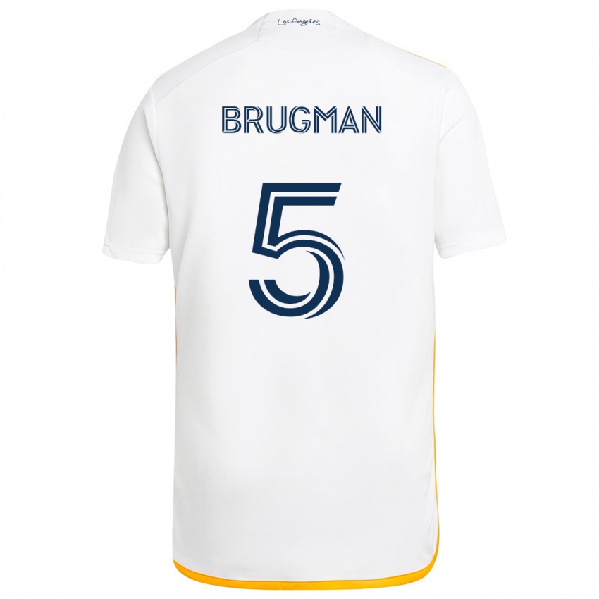 Kinder Gastón Brugman #5 Weiß Gelb Heimtrikot Trikot 2024/25 T-Shirt Österreich