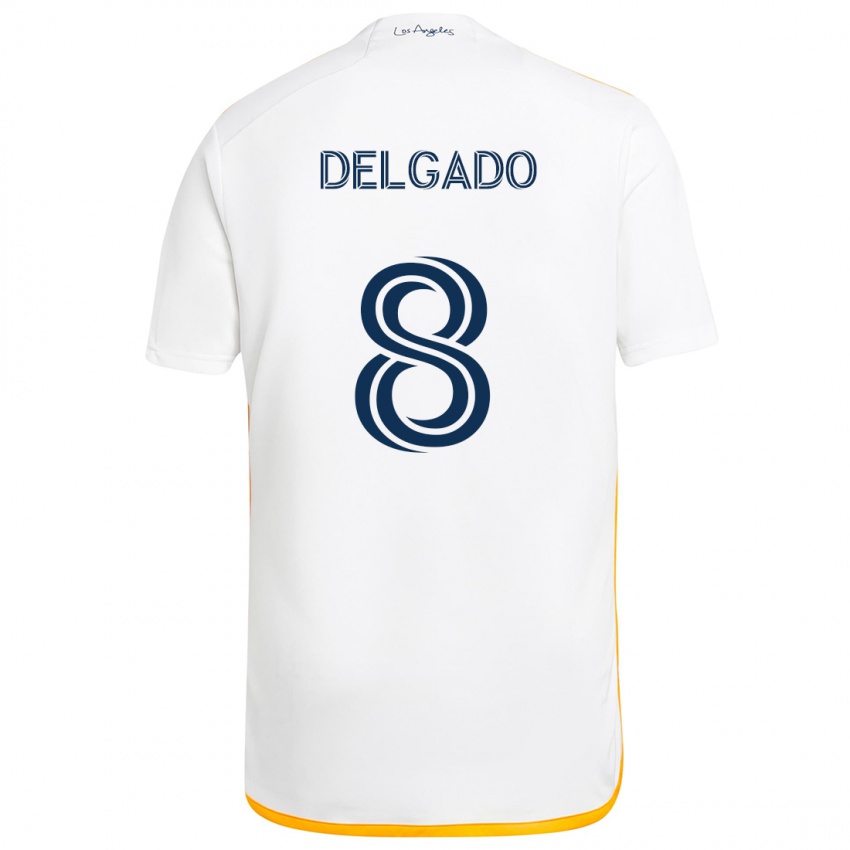 Kinder Mark Delgado #8 Weiß Gelb Heimtrikot Trikot 2024/25 T-Shirt Österreich