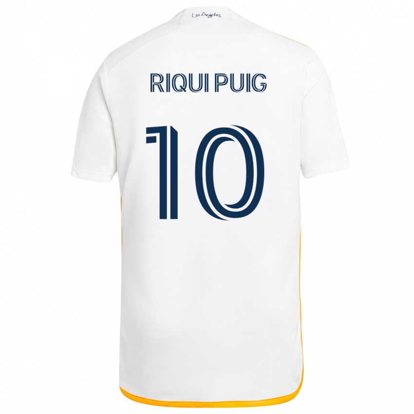 Kinder Riqui Puig #10 Weiß Gelb Heimtrikot Trikot 2024/25 T-Shirt Österreich