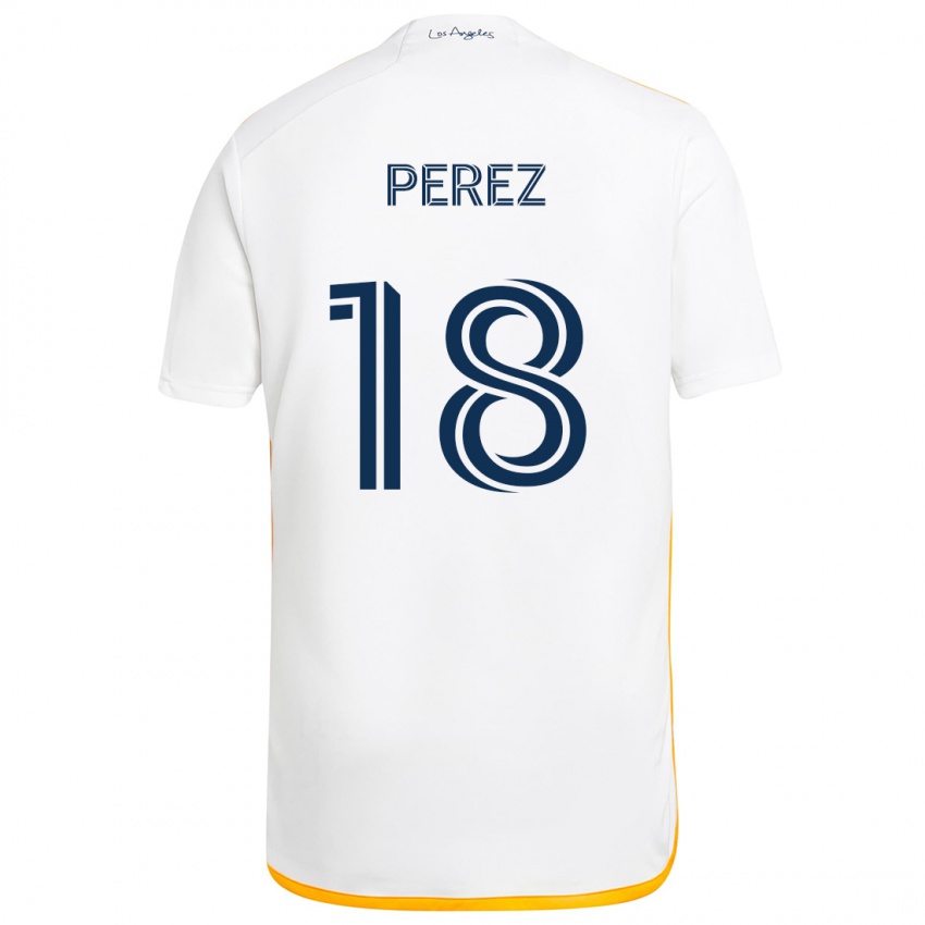 Kinder Jonathan Pérez #18 Weiß Gelb Heimtrikot Trikot 2024/25 T-Shirt Österreich