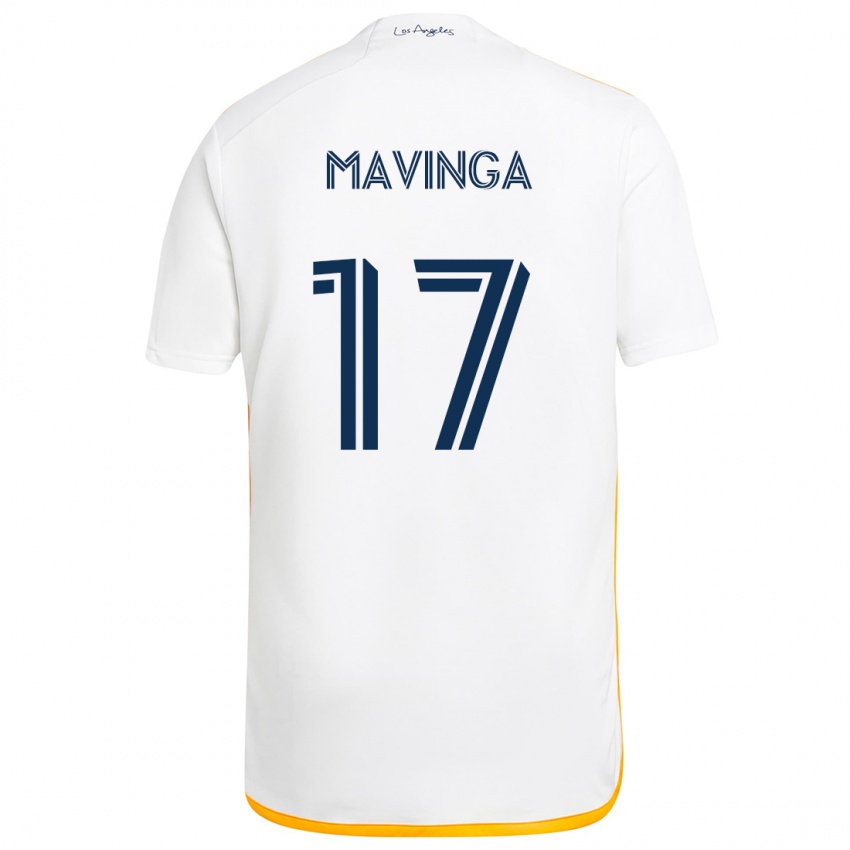 Kinder Chris Mavinga #17 Weiß Gelb Heimtrikot Trikot 2024/25 T-Shirt Österreich