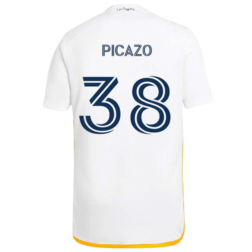 Kinder Axel Picazo #38 Weiß Gelb Heimtrikot Trikot 2024/25 T-Shirt Österreich