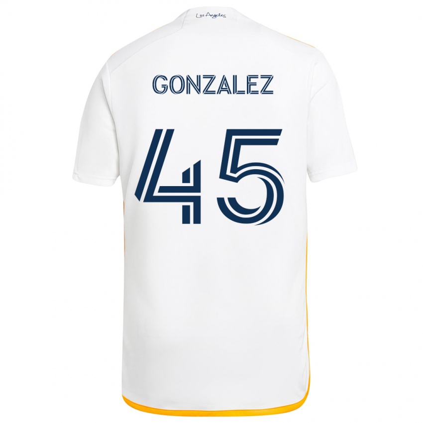 Kinder Adrián González #45 Weiß Gelb Heimtrikot Trikot 2024/25 T-Shirt Österreich