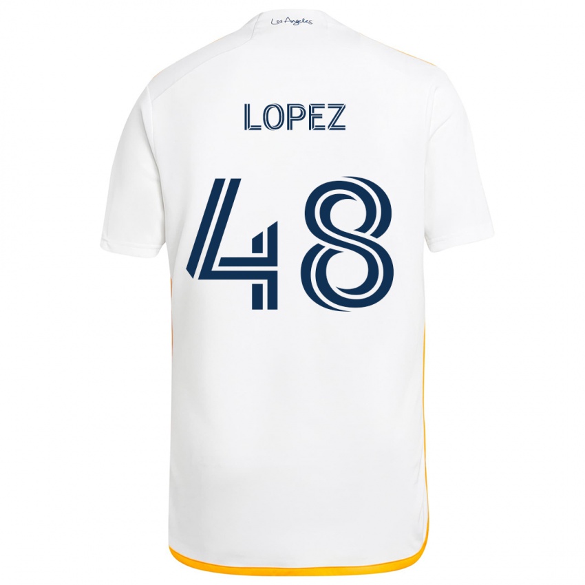 Kinder Diego López #48 Weiß Gelb Heimtrikot Trikot 2024/25 T-Shirt Österreich