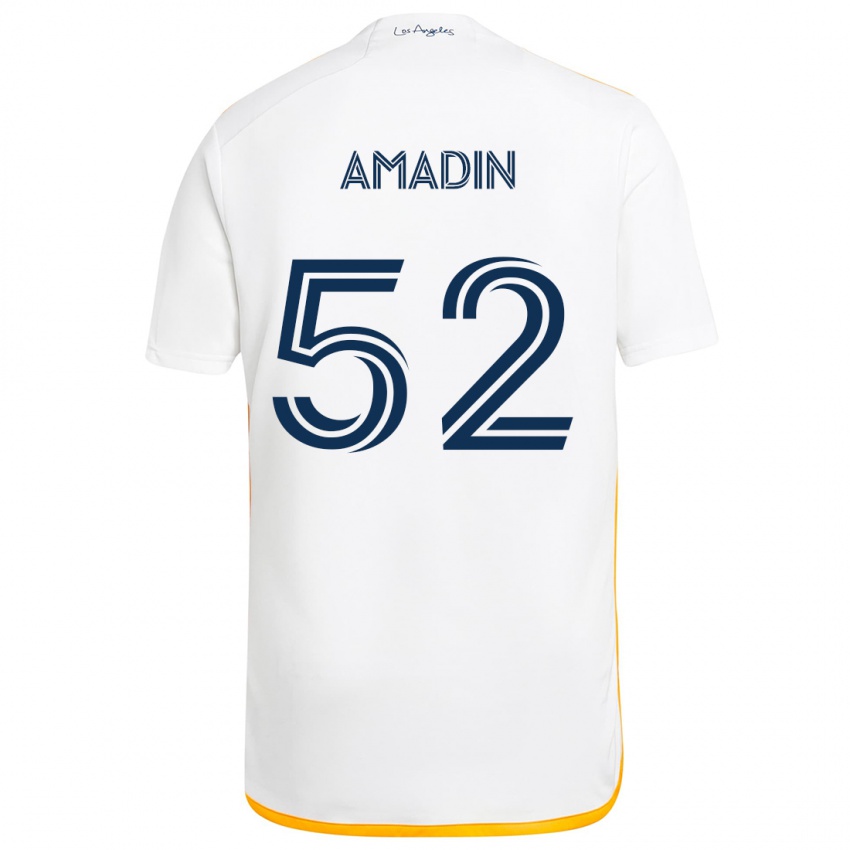 Kinder Elijah Amadin #52 Weiß Gelb Heimtrikot Trikot 2024/25 T-Shirt Österreich