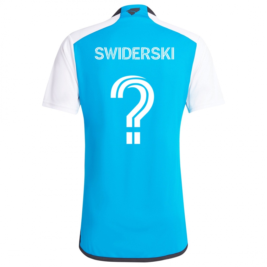 Kinder Karol Swiderski #0 Blau Weiss Heimtrikot Trikot 2024/25 T-Shirt Österreich