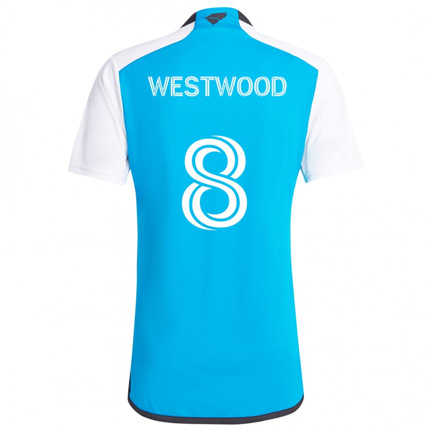 Kinder Ashley Westwood #8 Blau Weiss Heimtrikot Trikot 2024/25 T-Shirt Österreich