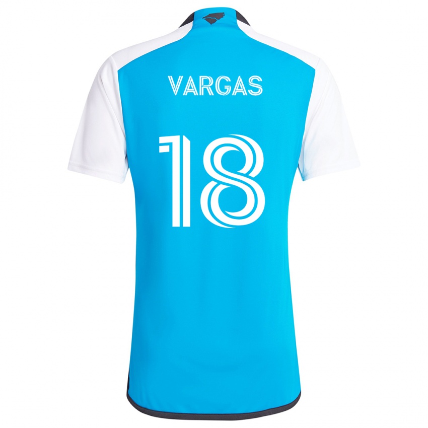 Kinder Kerwin Vargas #18 Blau Weiss Heimtrikot Trikot 2024/25 T-Shirt Österreich