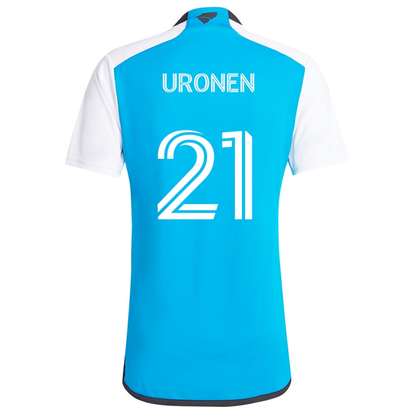 Kinder Jere Uronen #21 Blau Weiss Heimtrikot Trikot 2024/25 T-Shirt Österreich