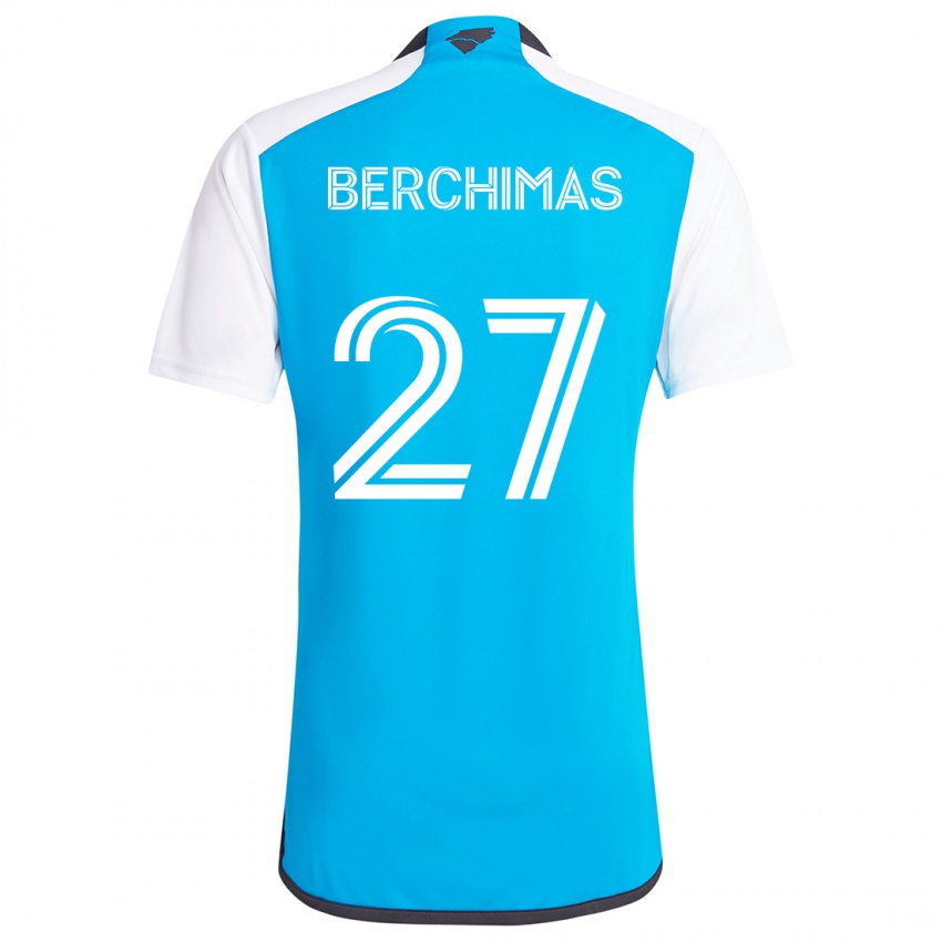 Kinder Nimfasha Berchimas #27 Blau Weiss Heimtrikot Trikot 2024/25 T-Shirt Österreich