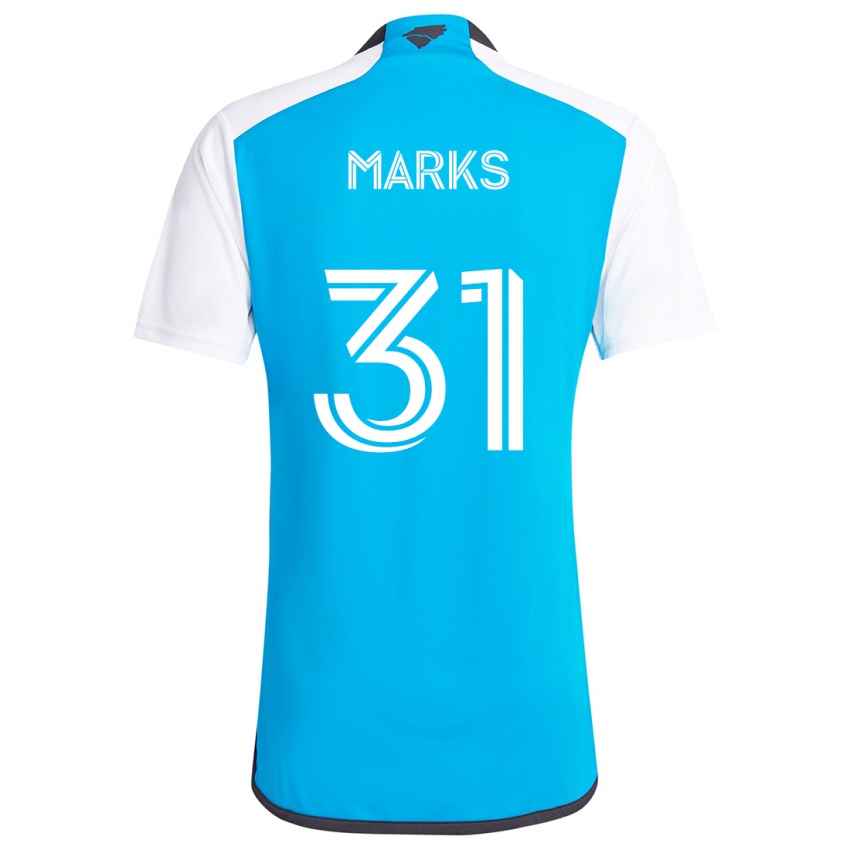 Kinder George Marks #31 Blau Weiss Heimtrikot Trikot 2024/25 T-Shirt Österreich