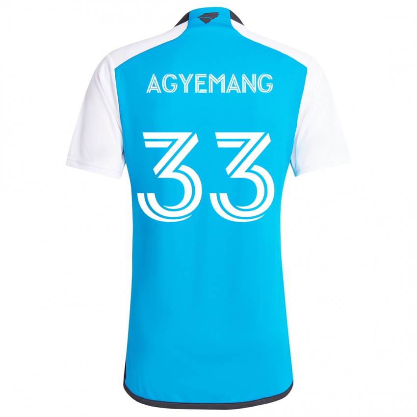 Kinder Patrick Agyemang #33 Blau Weiss Heimtrikot Trikot 2024/25 T-Shirt Österreich