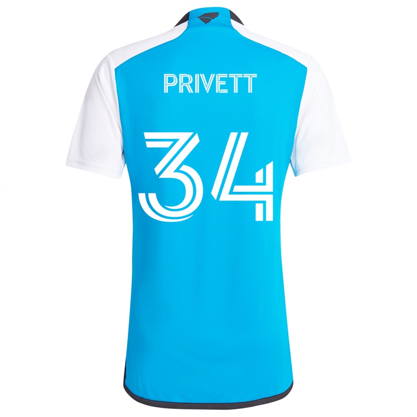 Kinder Andrew Privett #34 Blau Weiss Heimtrikot Trikot 2024/25 T-Shirt Österreich