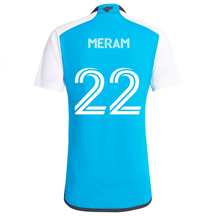 Kinder Justin Meram #22 Blau Weiss Heimtrikot Trikot 2024/25 T-Shirt Österreich