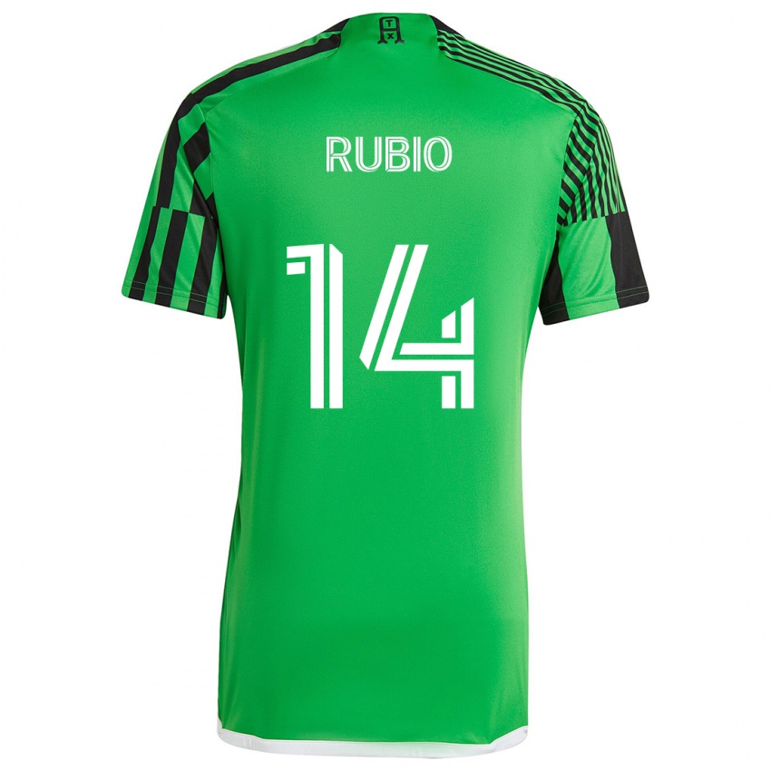 Kinder Diego Rubio #14 Grün Schwarz Heimtrikot Trikot 2024/25 T-Shirt Österreich