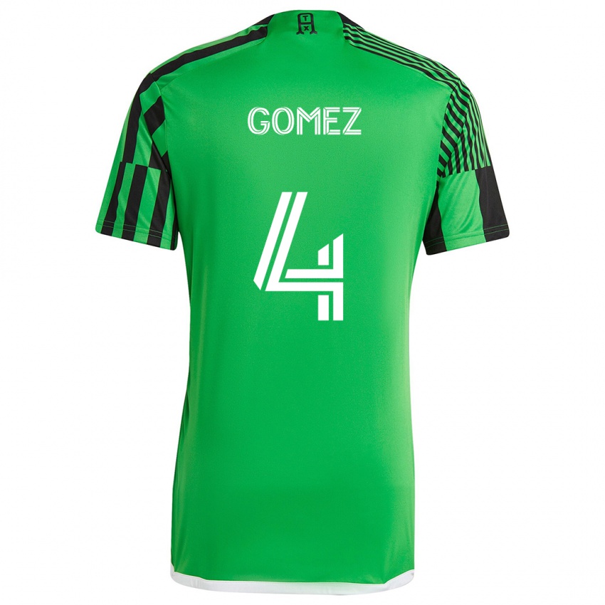 Kinder Antonio Gomez #4 Grün Schwarz Heimtrikot Trikot 2024/25 T-Shirt Österreich