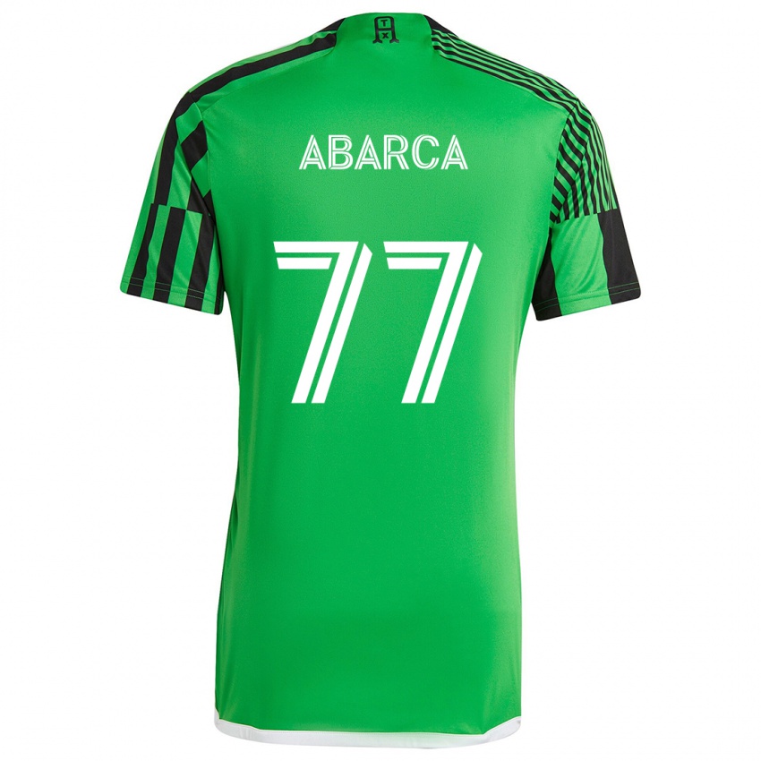 Kinder Diego Abarca #77 Grün Schwarz Heimtrikot Trikot 2024/25 T-Shirt Österreich