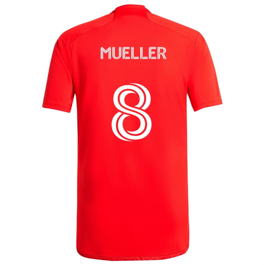 Kinder Chris Mueller #8 Rot-Weiss Heimtrikot Trikot 2024/25 T-Shirt Österreich