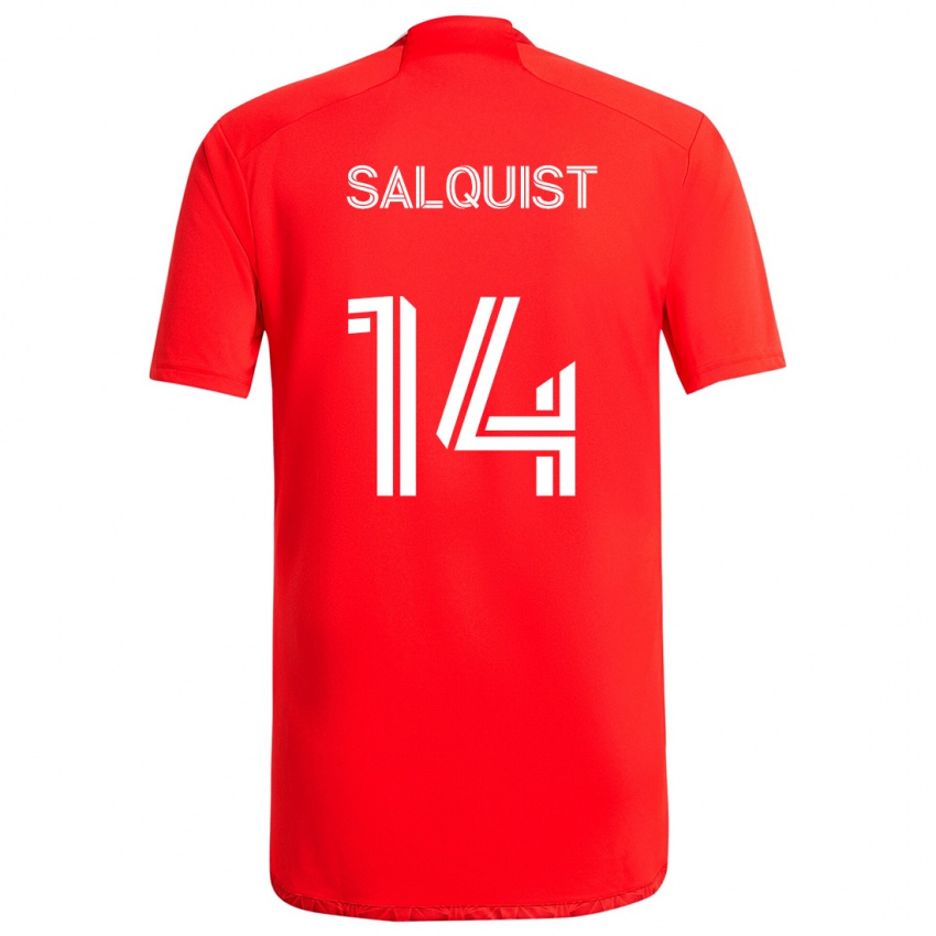 Kinder Tobias Salquist #14 Rot-Weiss Heimtrikot Trikot 2024/25 T-Shirt Österreich