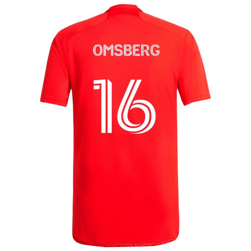 Kinder Wyatt Omsberg #16 Rot-Weiss Heimtrikot Trikot 2024/25 T-Shirt Österreich