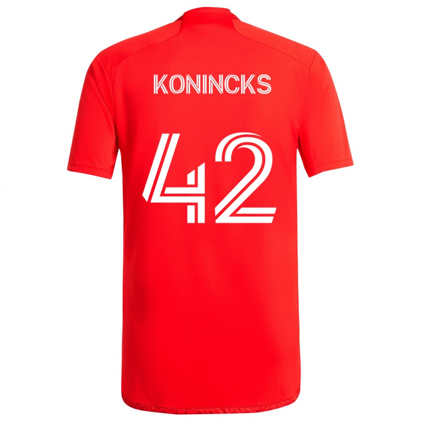 Kinder Diego Konincks #42 Rot-Weiss Heimtrikot Trikot 2024/25 T-Shirt Österreich