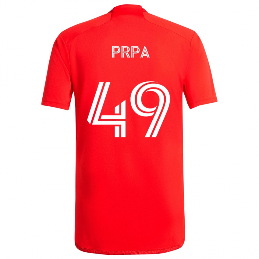 Kinder Luka Prpa #49 Rot-Weiss Heimtrikot Trikot 2024/25 T-Shirt Österreich