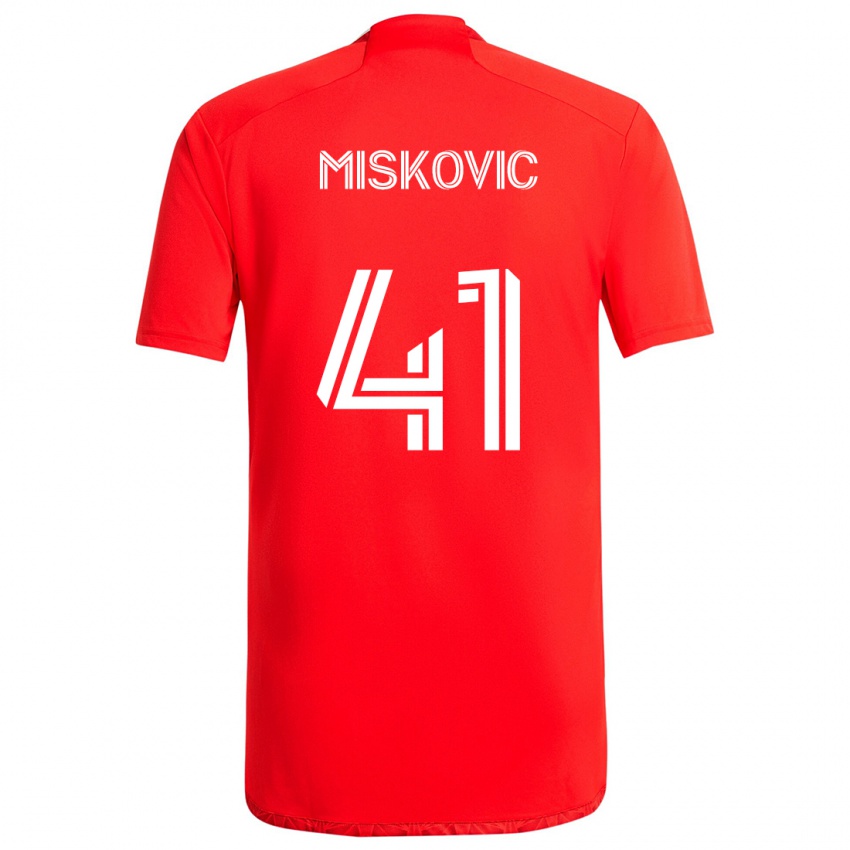 Kinder Mihajlo Miskovic #41 Rot-Weiss Heimtrikot Trikot 2024/25 T-Shirt Österreich