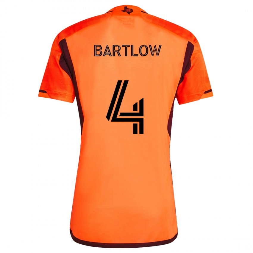 Kinder Ethan Bartlow #4 Orange Schwarz Heimtrikot Trikot 2024/25 T-Shirt Österreich