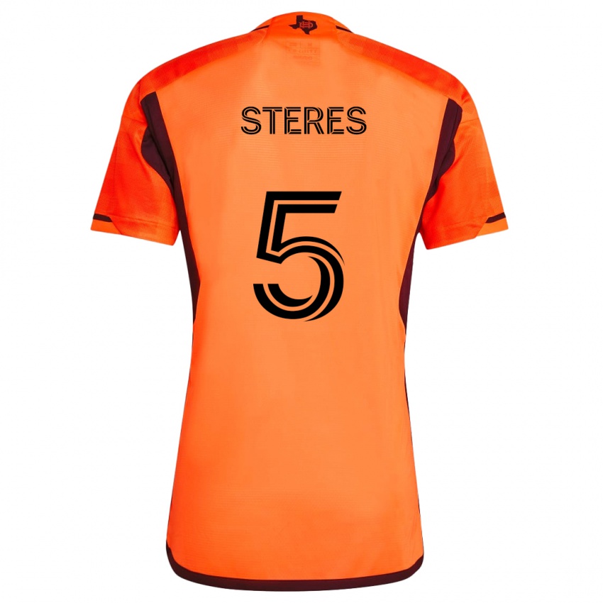 Kinder Daniel Steres #5 Orange Schwarz Heimtrikot Trikot 2024/25 T-Shirt Österreich