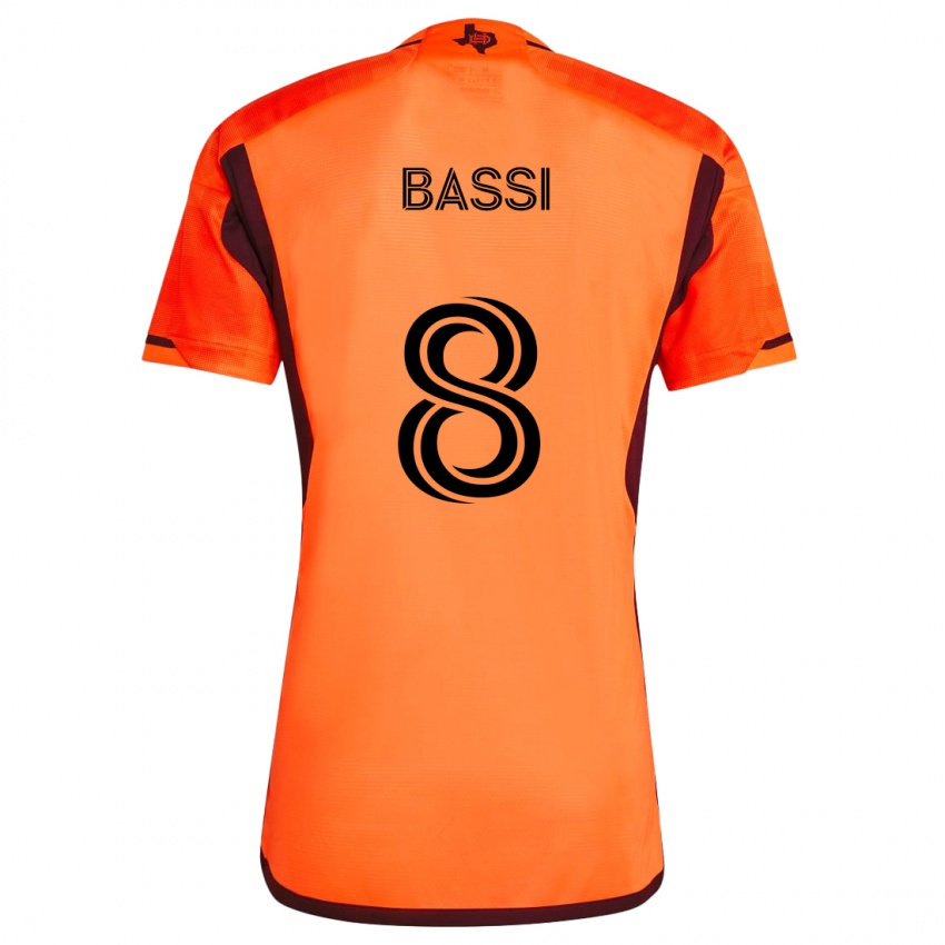 Kinder Amine Bassi #8 Orange Schwarz Heimtrikot Trikot 2024/25 T-Shirt Österreich