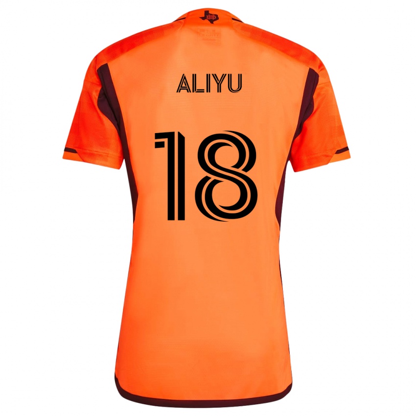 Kinder Ibrahim Aliyu #18 Orange Schwarz Heimtrikot Trikot 2024/25 T-Shirt Österreich