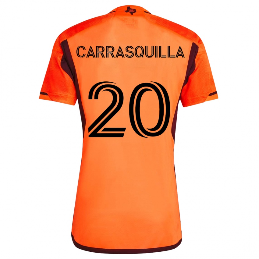 Kinder Adalberto Carrasquilla #20 Orange Schwarz Heimtrikot Trikot 2024/25 T-Shirt Österreich