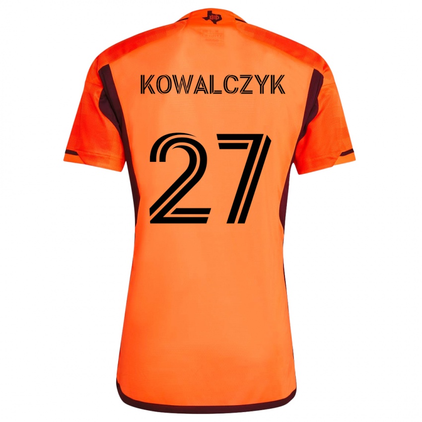 Kinder Sebastian Kowalczyk #27 Orange Schwarz Heimtrikot Trikot 2024/25 T-Shirt Österreich