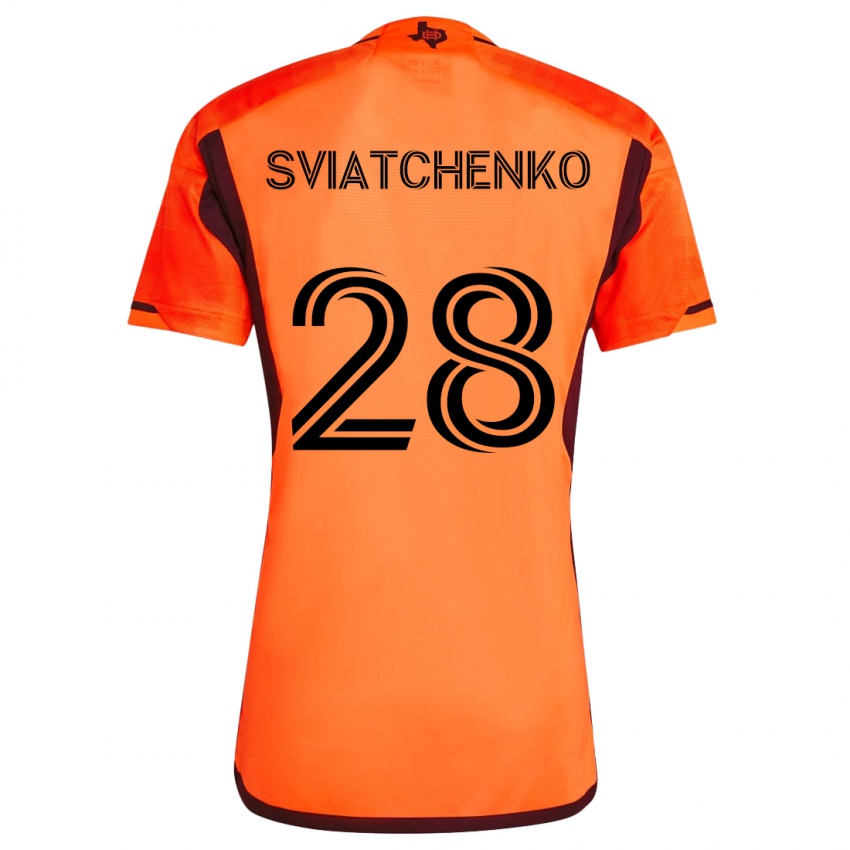 Kinder Erik Sviatchenko #28 Orange Schwarz Heimtrikot Trikot 2024/25 T-Shirt Österreich