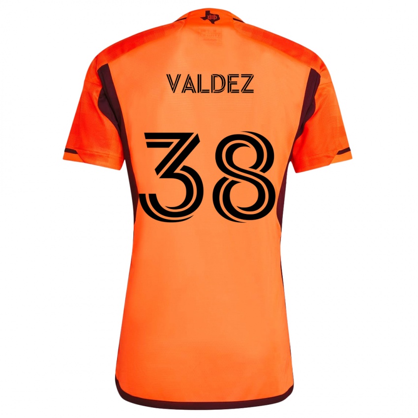 Kinder Xavier Valdez #38 Orange Schwarz Heimtrikot Trikot 2024/25 T-Shirt Österreich