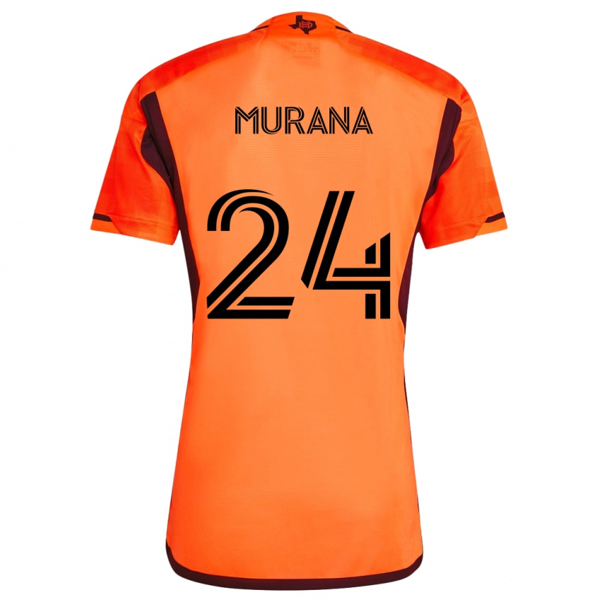 Kinder Mujeeb Murana #24 Orange Schwarz Heimtrikot Trikot 2024/25 T-Shirt Österreich