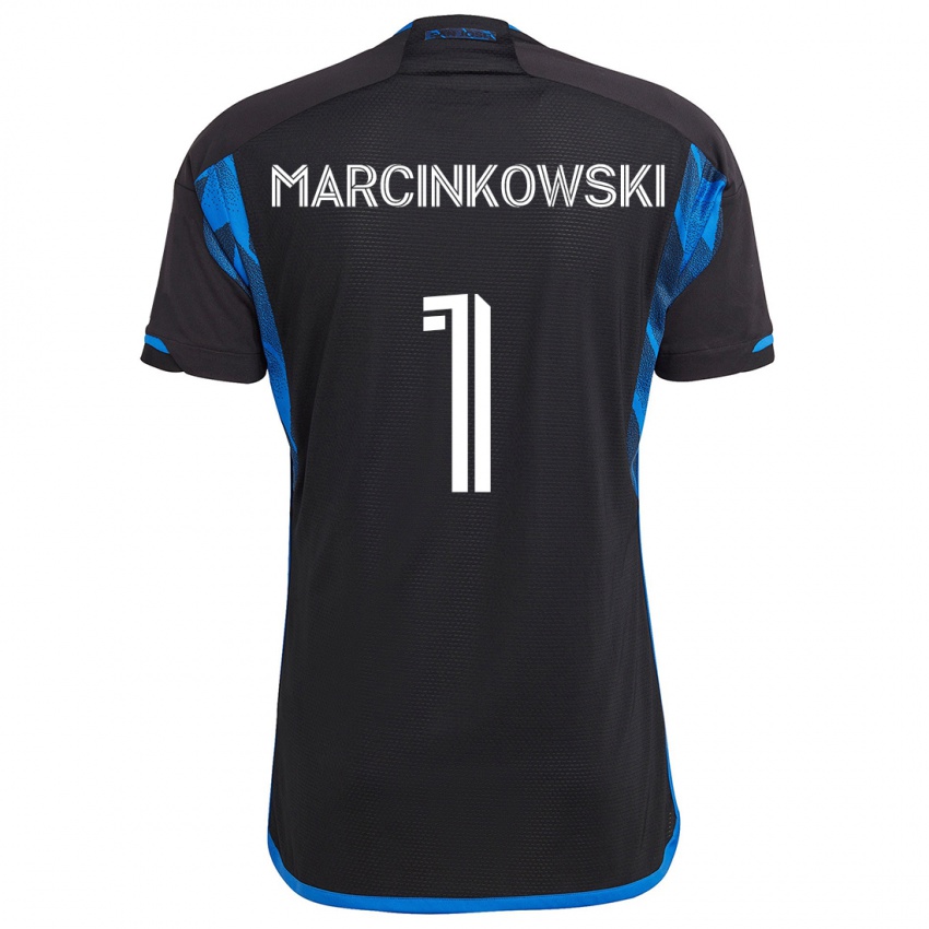 Kinder Jt Marcinkowski #1 Blau Schwarz Heimtrikot Trikot 2024/25 T-Shirt Österreich