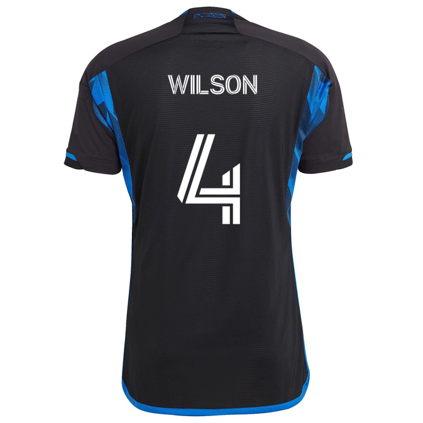 Kinder Bruno Wilson #4 Blau Schwarz Heimtrikot Trikot 2024/25 T-Shirt Österreich