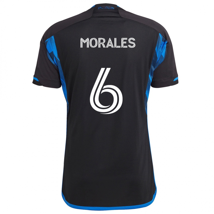 Kinder Alfredo Morales #6 Blau Schwarz Heimtrikot Trikot 2024/25 T-Shirt Österreich