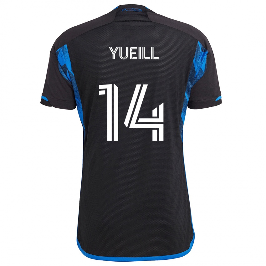 Kinder Jackson Yueill #14 Blau Schwarz Heimtrikot Trikot 2024/25 T-Shirt Österreich