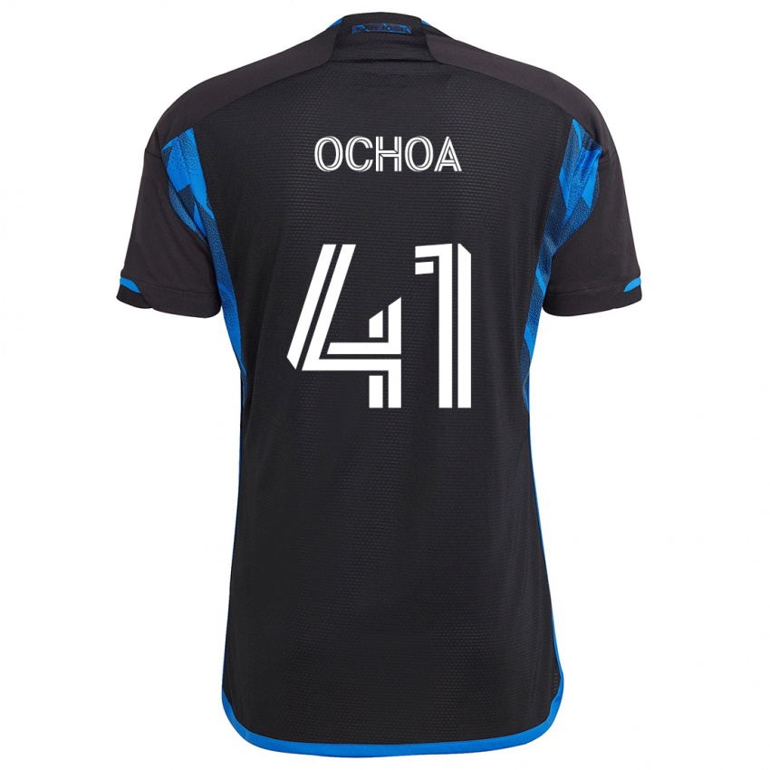 Kinder Emmanuel Ochoa #41 Blau Schwarz Heimtrikot Trikot 2024/25 T-Shirt Österreich