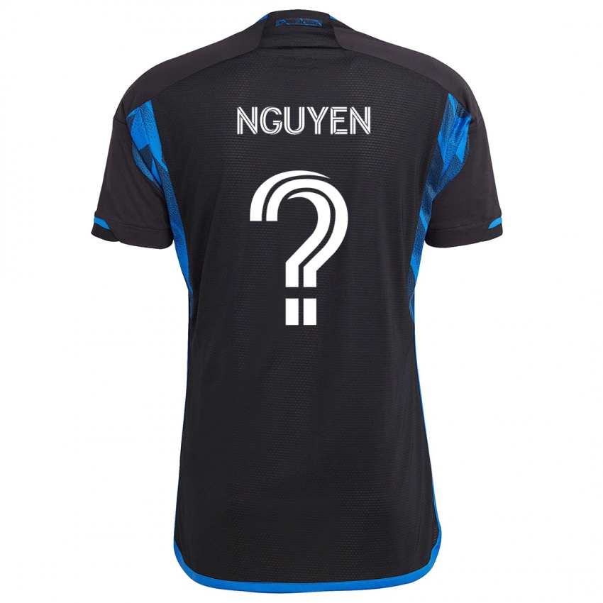 Kinder Christopher Nguyen #0 Blau Schwarz Heimtrikot Trikot 2024/25 T-Shirt Österreich