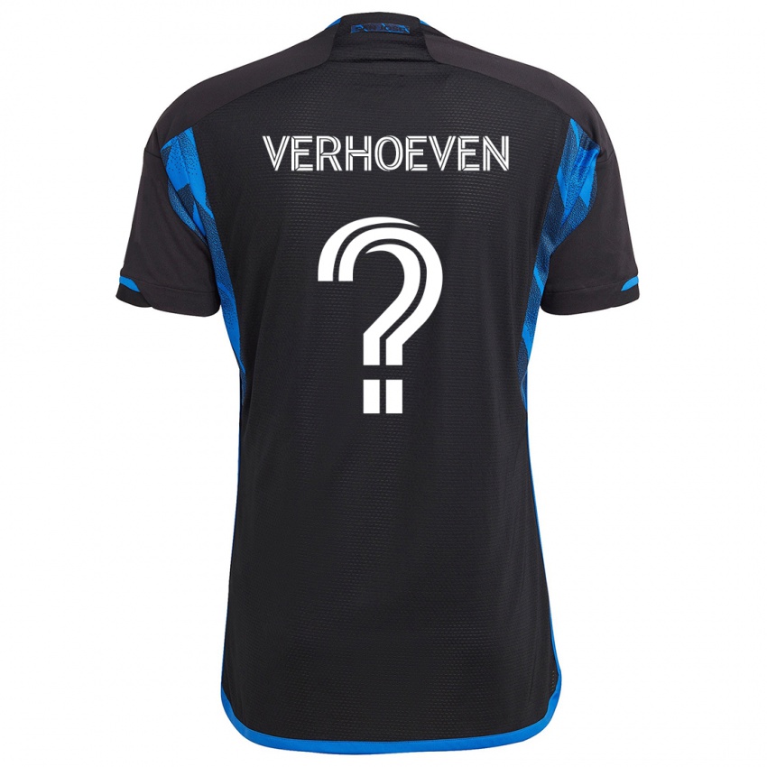 Kinder Oscar Verhoeven #0 Blau Schwarz Heimtrikot Trikot 2024/25 T-Shirt Österreich